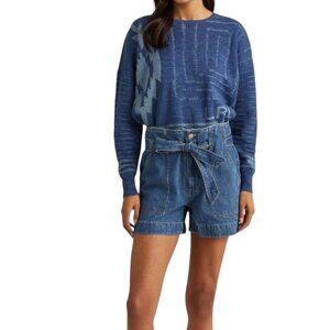 Lauren Ralph Lauren Vernida Linen Blend Crew Sweater, NWT, Blue, M